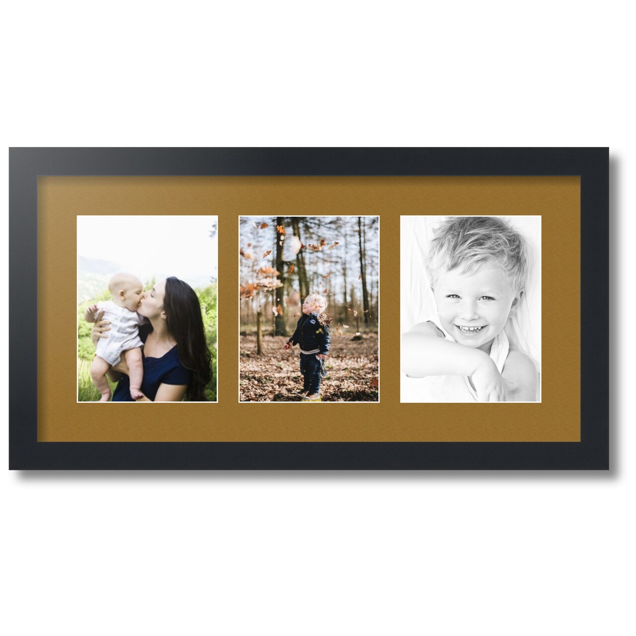 ArtToFrames Collage Photo Picture Frame with 3 - 6x8 inch Openings, Framed in Black with Over 62 Mat Color Options and Plexi Glass (CSM-3926-782)